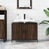 Armario lavabo baño madera ingeniería roble marrón 80x30x60