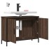 Armario lavabo baño madera ingeniería roble marrón 80x30x60