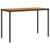 Mesa de jardín superficie de madera ratán PE negro 115x54x74