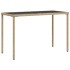 Mesa de jardín superficie de vidrio ratán PE beige 115x54x74