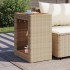Mesa auxiliar jardín tapa madera ratán PE beige 60x40x75
