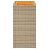 Mesa auxiliar jardín tapa madera ratán PE beige 60x40x75