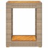 Mesa auxiliar jardín tapa madera ratán PE beige 60x40x75
