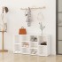Banco zapatero de madera contrachapada blanco 103x30x54,5