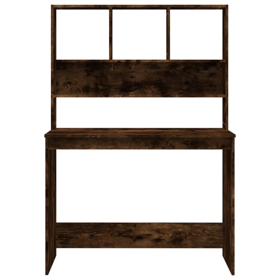 Escritorio de estantes contrachapada roble ahumado