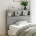 Cabecero de cama con luz LED gris Sonoma 100x17x102