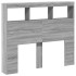 Cabecero de cama con luz LED gris Sonoma 100x17x102