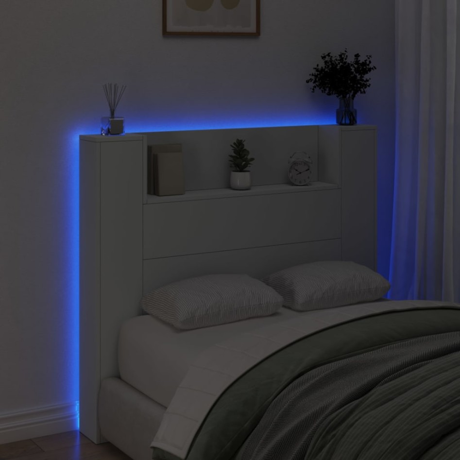 Cabecero de cama con luz LED blanco 120x16,5x103,5