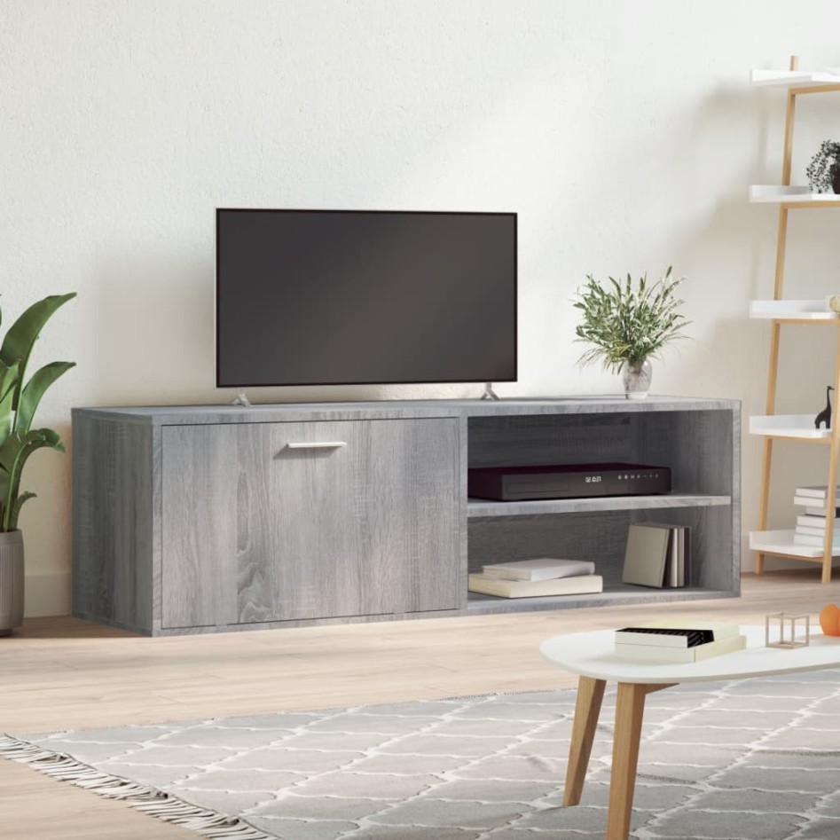 Mueble de TV de madera de ingeniería gris sonoma 120x34x37