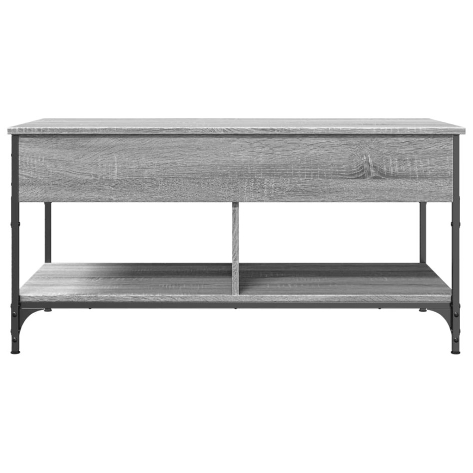 Mesa de centro madera ingeniería metal gris Sonoma 100x50x50