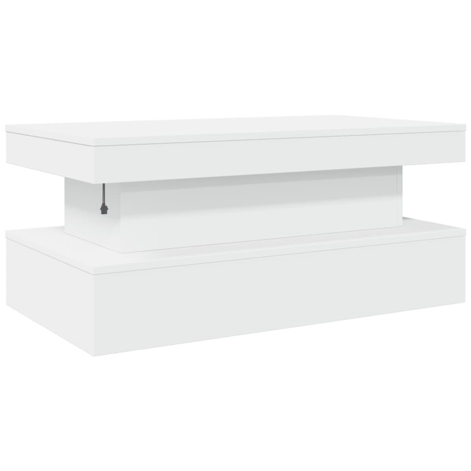 Mesa de centro con luces LED blanco 90x50x40
