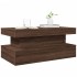 Mesa de centro con luces LED marrón roble 90x50x40