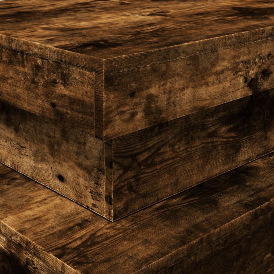 Mesa de centro con luces LED roble ahumado 90x50x40