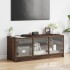 Mueble de TV con puertas de vidrio marrón roble 102x37x42