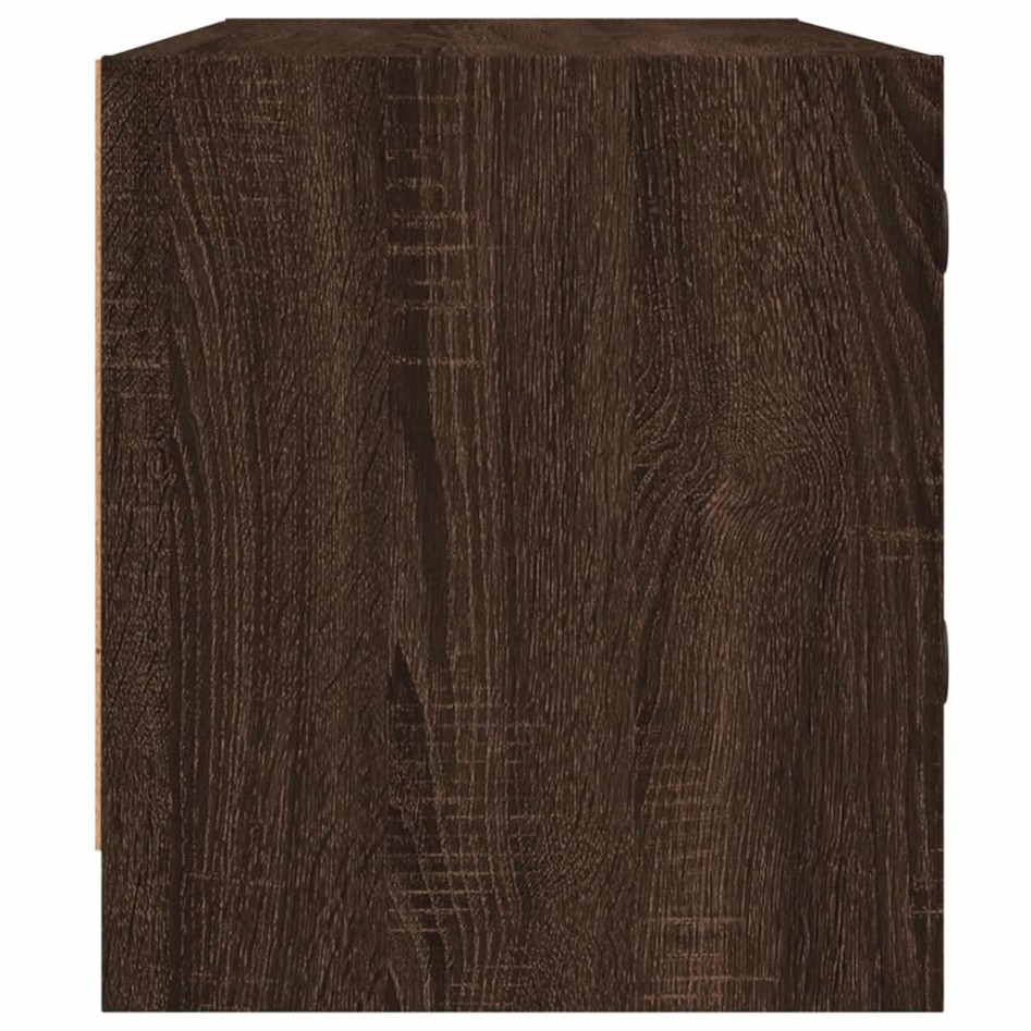 Mueble de TV con puertas de vidrio marrón roble 102x37x42