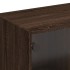Mueble de TV con puertas de vidrio marrón roble 102x37x42