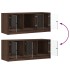 Mueble de TV con puertas de vidrio marrón roble 102x37x42