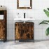 Armario lavabo baño madera ingeniería roble ahumado 60x30x60