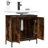 Armario lavabo baño madera ingeniería roble ahumado 60x30x60