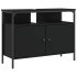Armario para lavabo de baño madera ingeniería negro 80x30x60