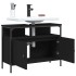 Armario para lavabo de baño madera ingeniería negro 80x30x60