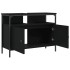 Armario para lavabo de baño madera ingeniería negro 80x30x60