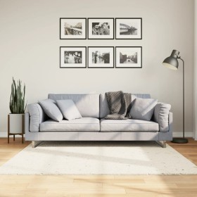 Alfombra peluda de pelo largo moderna PAMPLONA crema 160x160