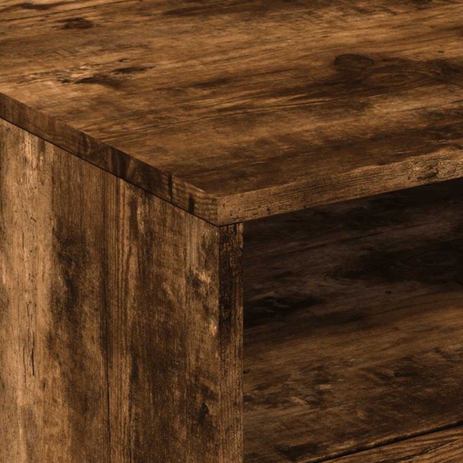 Mesa de centro con luces LED roble ahumado 50x49x40