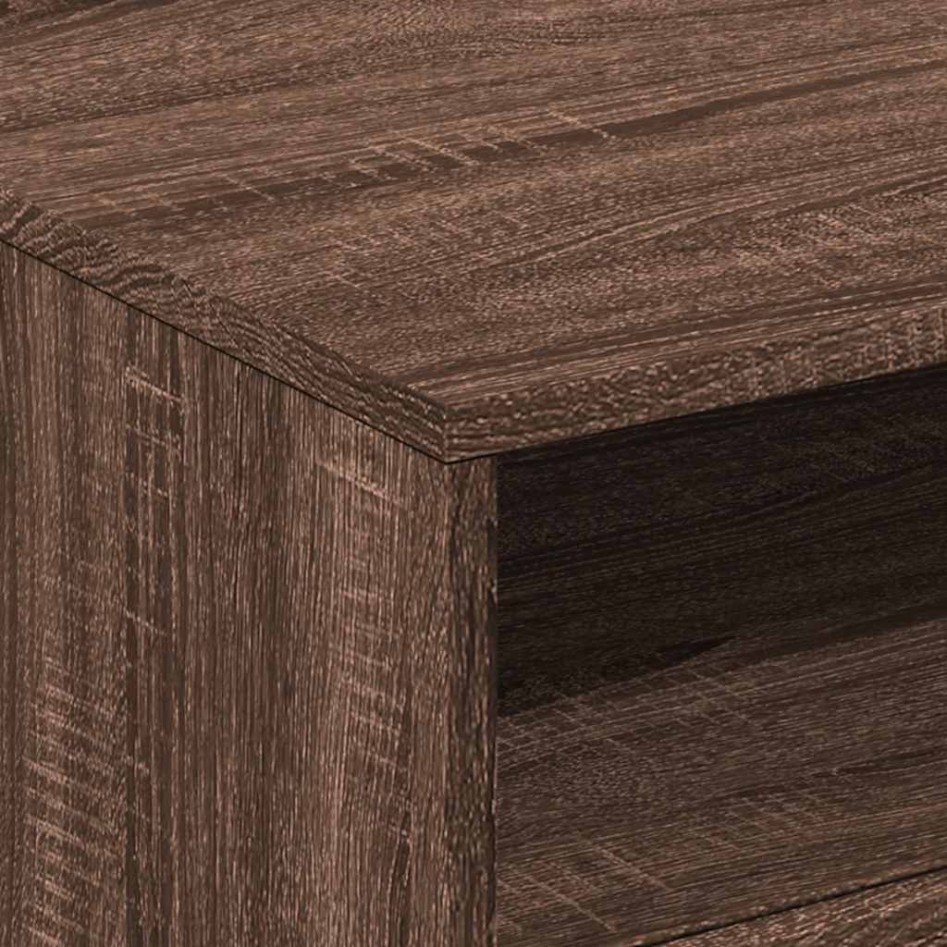 Mesa de centro con luces LED marrón roble 50x49x40