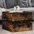 Mesa de centro con luces LED roble ahumado 50x50x40