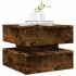 Mesa de centro con luces LED roble ahumado 50x50x40
