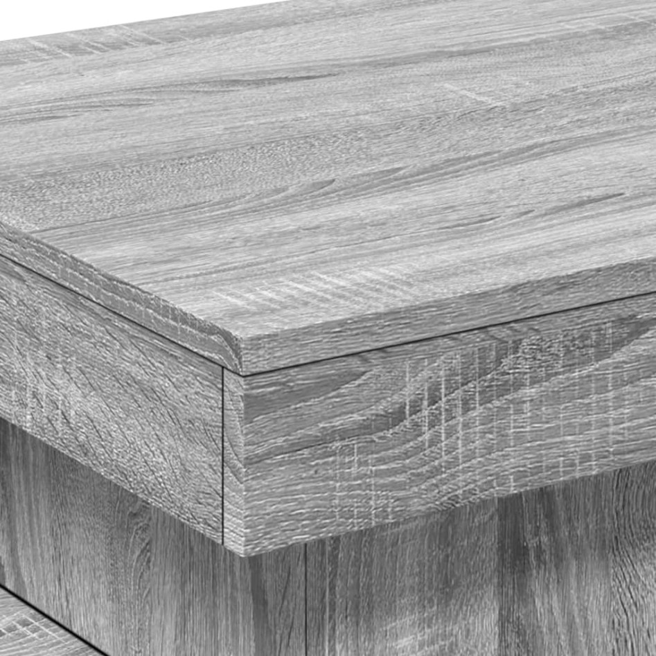 Mesa de centro con luces LED gris Sonoma 50x50x40