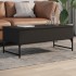 Mesa de centro de madera ingeniería y metal negro 100x50x40