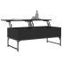 Mesa de centro de madera ingeniería y metal negro 100x50x40