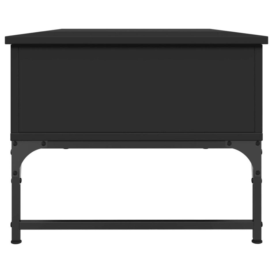 Mesa de centro de madera ingeniería y metal negro 100x50x40