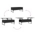 Mesa de centro de madera ingeniería y metal negro 100x50x40