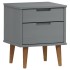 Mesita de noche MOLDE madera maciza de pino gris 40x35x48