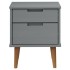 Mesita de noche MOLDE madera maciza de pino gris 40x35x48