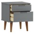 Mesita de noche MOLDE madera maciza de pino gris 40x35x48