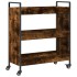 Carrito de cocina madera ingeniería roble ahumado 70x30x82
