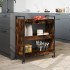 Carrito de cocina madera ingeniería roble ahumado 70x30x82