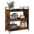Carrito de cocina madera ingeniería roble ahumado 70x30x82