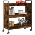 Carrito de cocina madera ingeniería roble ahumado 70x30x82