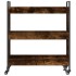 Carrito de cocina madera ingeniería roble ahumado 70x30x82