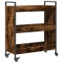 Carrito de cocina madera ingeniería roble ahumado 70x30x82