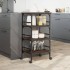 Carrito de cocina madera ingeniería marrón roble 45x35x89,5