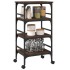 Carrito de cocina madera ingeniería marrón roble 45x35x89,5