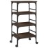 Carrito de cocina madera ingeniería marrón roble 45x35x89,5