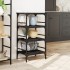 Carrito de cocina de madera de ingeniería negro 45x35x89,5