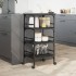 Carrito de cocina de madera de ingeniería negro 45x35x89,5